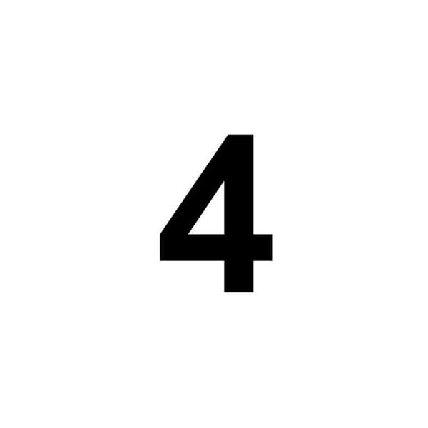 Nummer 4 i MDF-trä för att dekorera - 8 cm