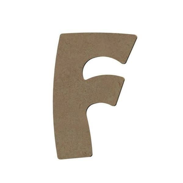 Versal F i MDF-trä för att dekorera - 8 cm