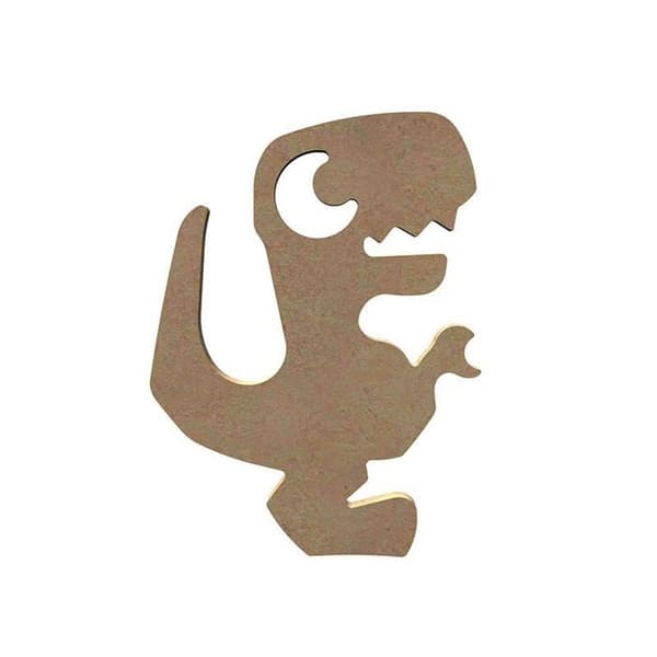 T-rex i MDF trä att dekorera - 15 cm