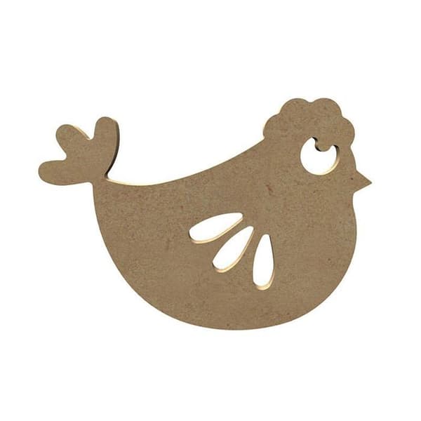 MDF trähöna att dekorera - 15 cm
