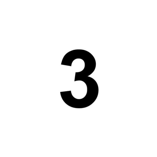 Nummer 3 i MDF-trä för att dekorera - 8 cm