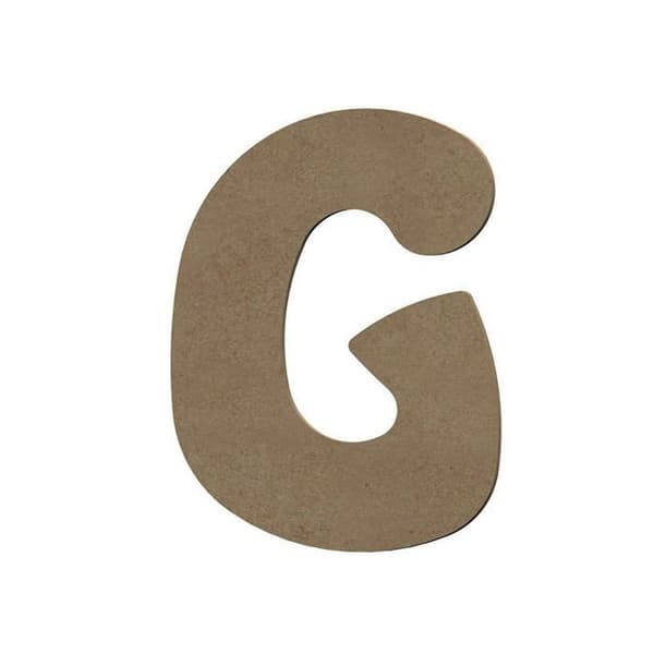 Versal G i MDF-trä för att dekorera - 8 cm