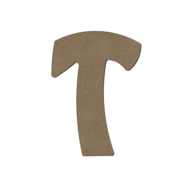 Stor bokstav T i MDF-trä för att dekorera - 8 cm