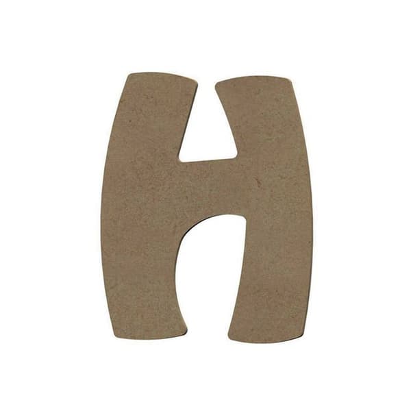 Stor bokstav H i MDF-trä för att dekorera - 8 cm