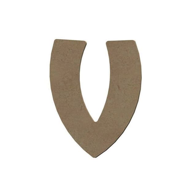 Versal V i MDF-trä för att dekorera - 8 cm