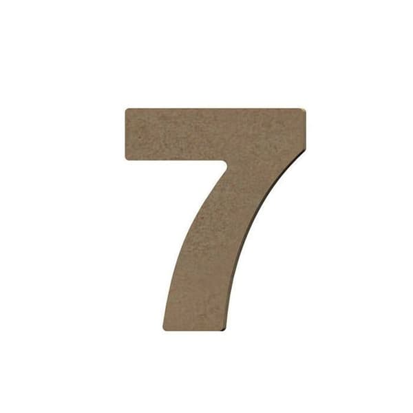 Nummer 7 i MDF-trä för att dekorera - 8 cm