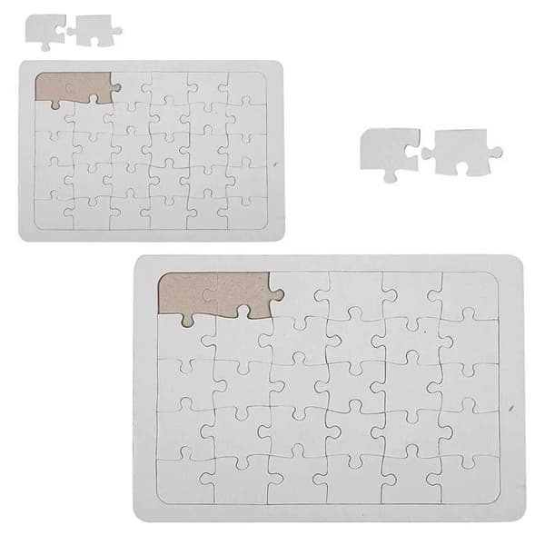 2 vita pussel att dekorera - 21 x 30 och 15 x 21 cm