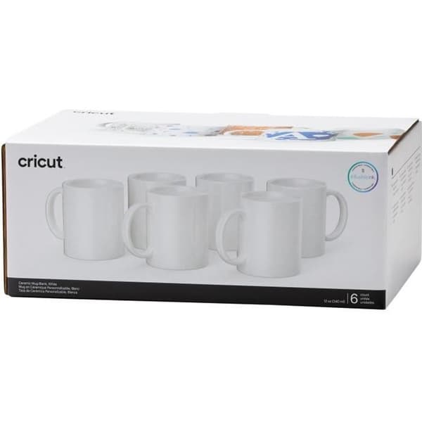Keramisk mugg - Cricut - 12oz - 6 stycken - Vit - Blandat - Vuxen