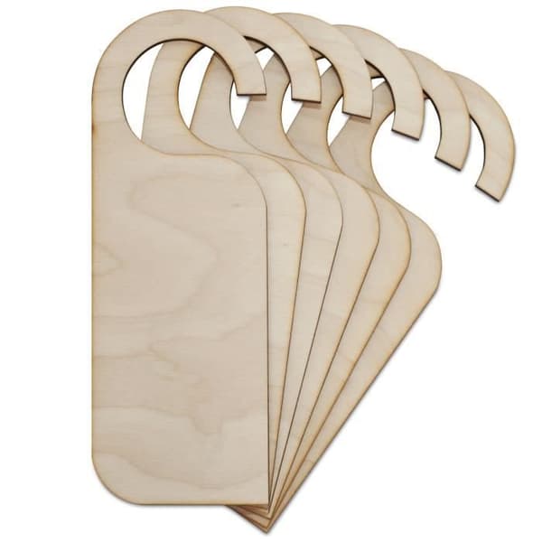 10 x Trädörrhängare - Målningsbara etiketter - 20 x 6-8 cm - Omålad