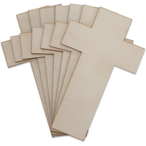 Plywood utskärningar - Creative Deco - 10 x korsformer att dekorera - 20 x 12,5 cm