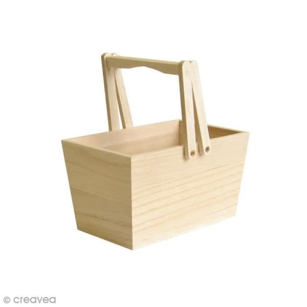 Dekorativ korg i trä - ARTEMIO - 16 x 10 x 9 cm - Beige - Objekt - Blandat