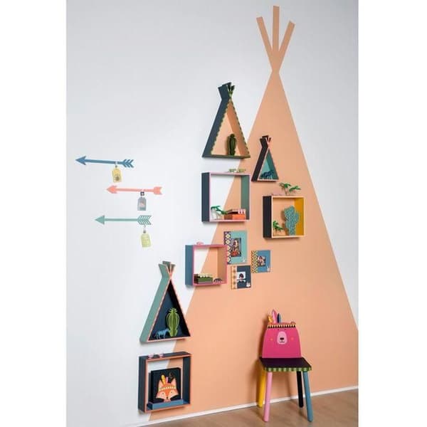 Tipi trähylla 2 delar - Artémio Beige
