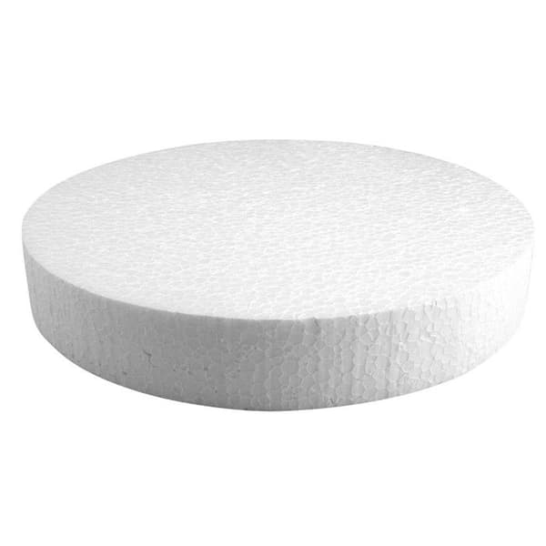 Skiva i polystyren Ø 25 cm tjocklek 4 cm