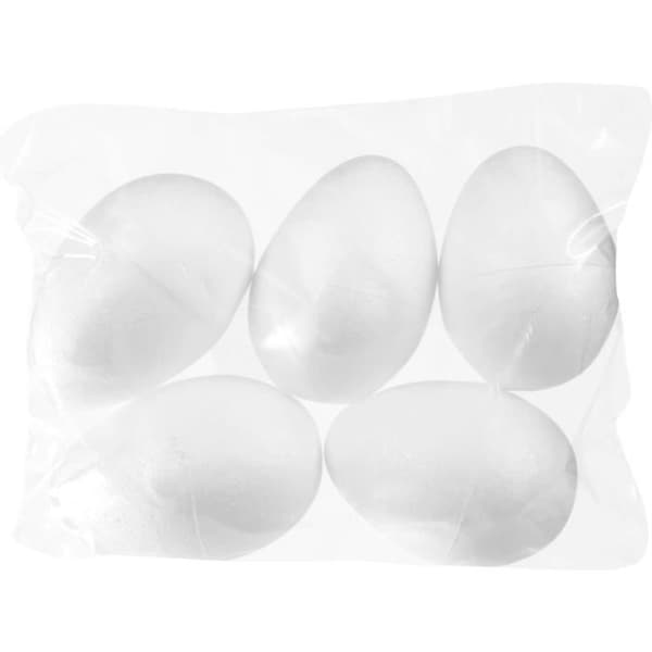 Styropor eldfast polystyrenägg 6 x 9 cm 5 st Vit
