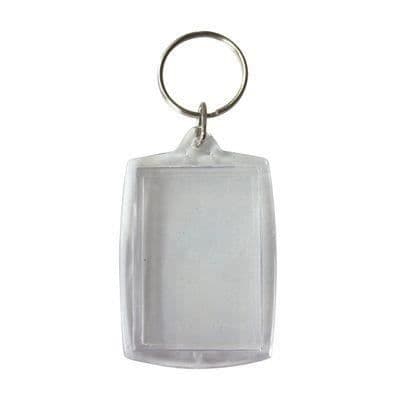 Nyckelring - Ej specificerad - Rektanglar - Transparent - Förpackning med 6 - Anpassningsbar