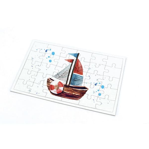 Pussel - Set om 10 - Vit - 30 bitar - 20 x 13 cm - För barn
