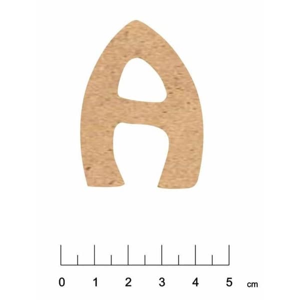 Klistret träbokstav - Terra och Trä Skapelser - A - 5 cm - Brun - 3 mm tjocklek