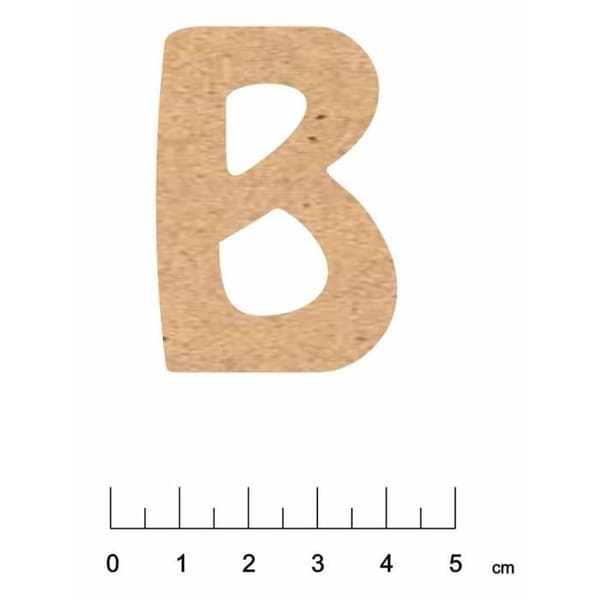 Bokstav i trä - Terra och Trä Skapelser - Bokstav B - 5 cm - Brun - 3 mm tjock.