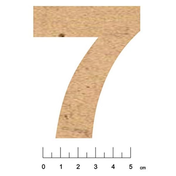 Siffror i MDF med klister 7,5 cm Siffra 7