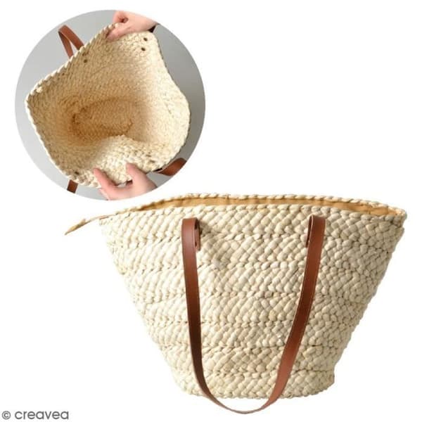 Korg i vass - ARTEMIO - 45 x 30 cm - Att dekorera - Mix - Beige