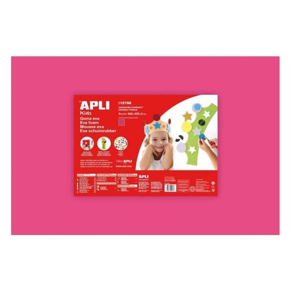 Gummi EVA-skum 40x60 cm - Rosa - APLI AGIPA