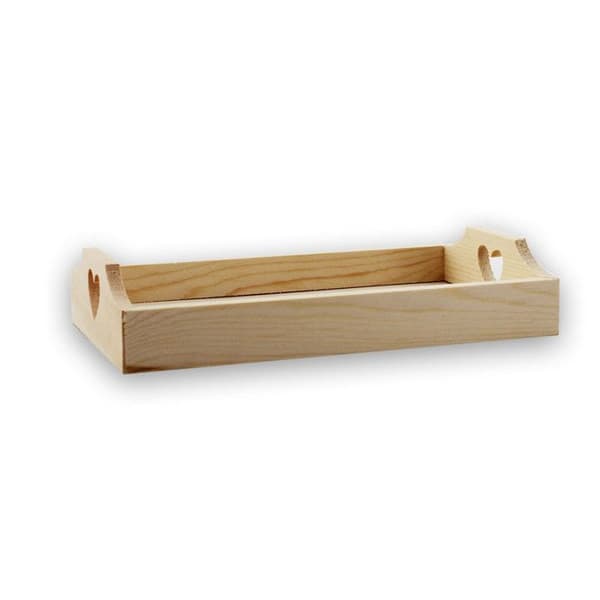 Hjärtskuren träbricka 22 x 13 x 3 cm - MegaCrea {färg}