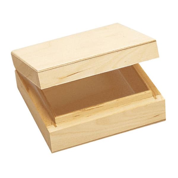 Kvadratisk trälåda 10 x 10 H 3,7 cm
