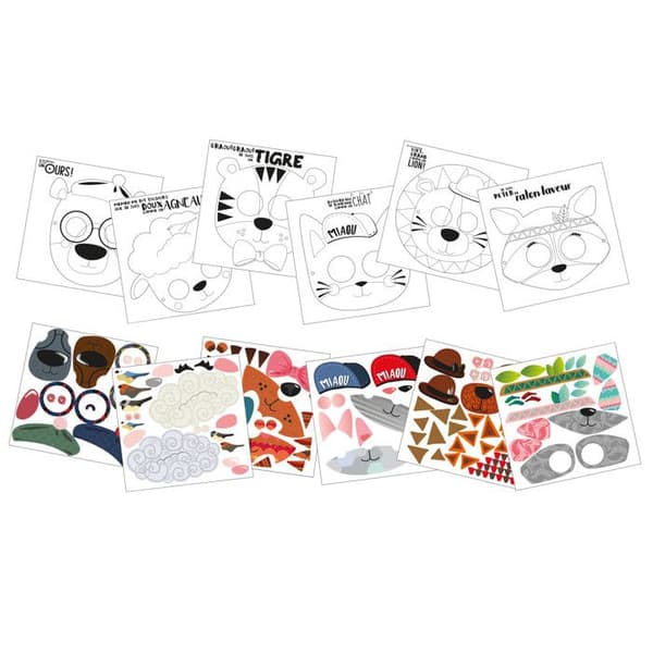 Maske - MegaCrea DIY - Min bok med mina fina masker - 6 masker - 150 klistermärken - Blandad