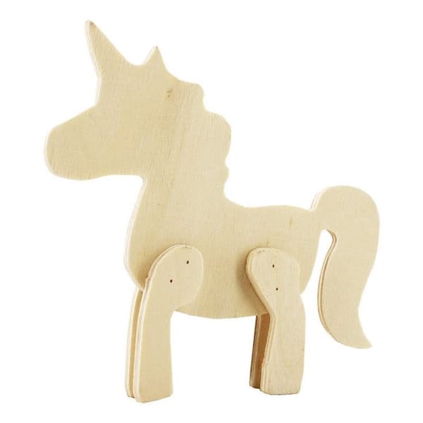 Ett horn - Djur att anpassa - Naturligt trä - Träfigur