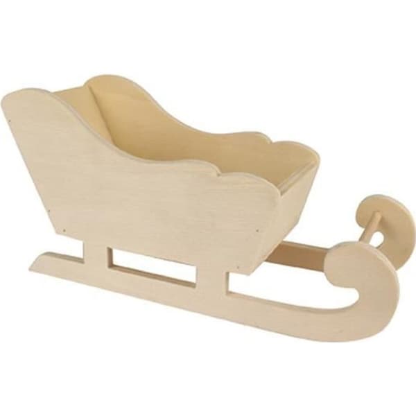 Träsläde - Tommy - Natur - 8,5 cm höjd - 17 cm bredd - Dekorativ