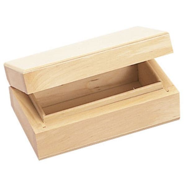 Rektangulär trälåda 10 x 6 H 3,8 cm