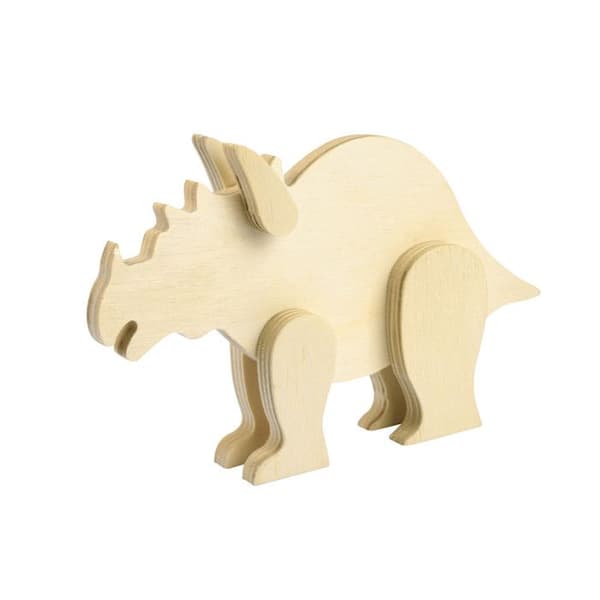 Dekor i trä Dinosaurie (Triceratops) 16 x 10,5 x 2,7 cm