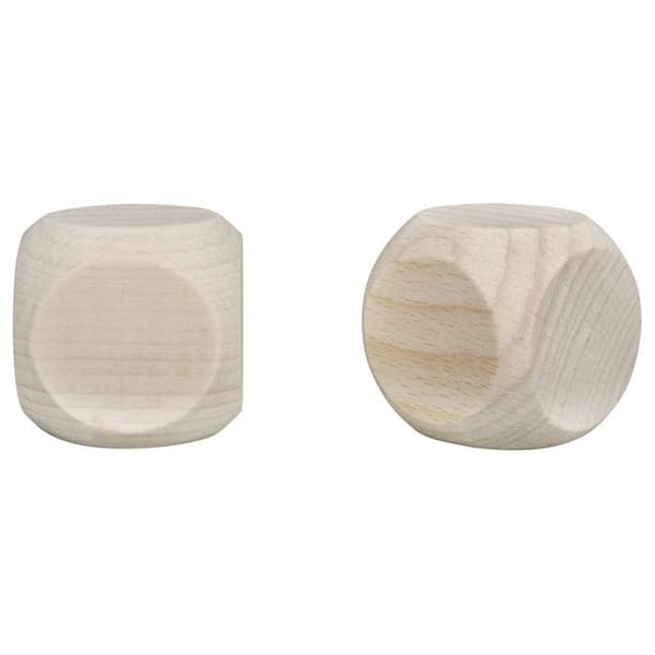 Personliggörbar träkub 4 cm 2 stycken