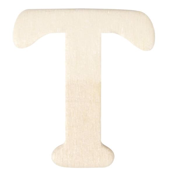Träbokstäver, 4 cm, T