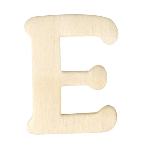 Träbokstäver, 4 cm, E