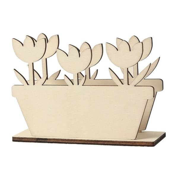 Porte-courrier - MegaCrea DIY - Tulpaner - Litet trä - 14 x 10 cm - 3 stycken