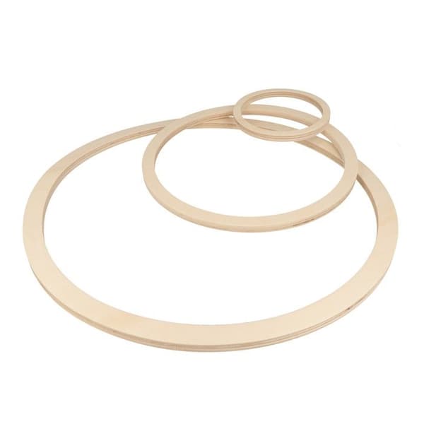 Dekorativ träform - ARTEMIO - Cirklar - 40, 26, 13 cm - Brun - Unisex