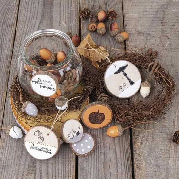 Kottar av ekollon - Rayher - Assortiment 27 bitar - Flerfärgad - Trä - 2-4 cm