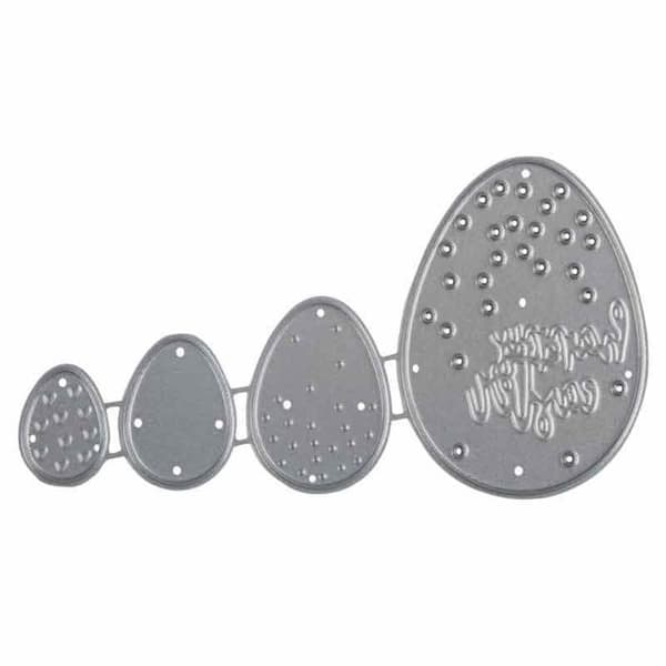 Utklippningsmallar - RAYHER - Påskägg - 4 stycken - 1,5-4,5 cm - Tjocka material