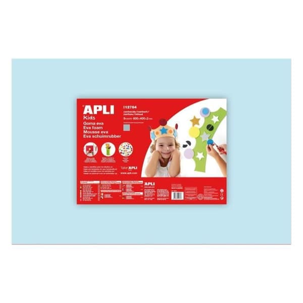 Gummi EVA-skum 40x60 cm - Ljusblå - APLI AGIPA