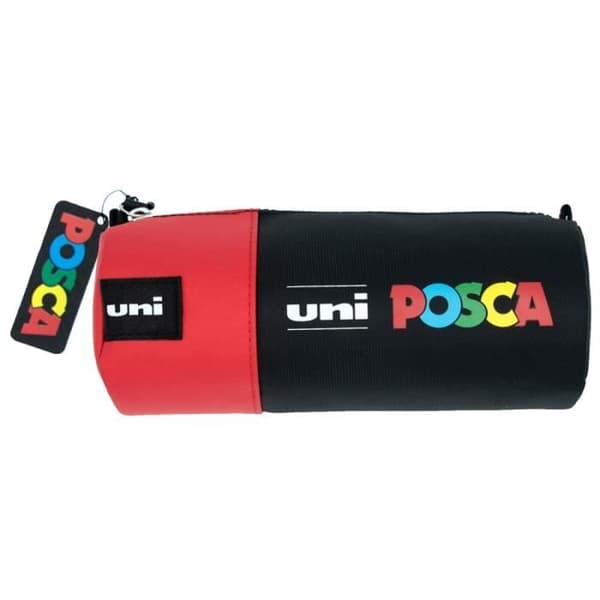 Trousse - POSCA - Röd - 20 x 8 cm - Stort innehåll - Enkel design