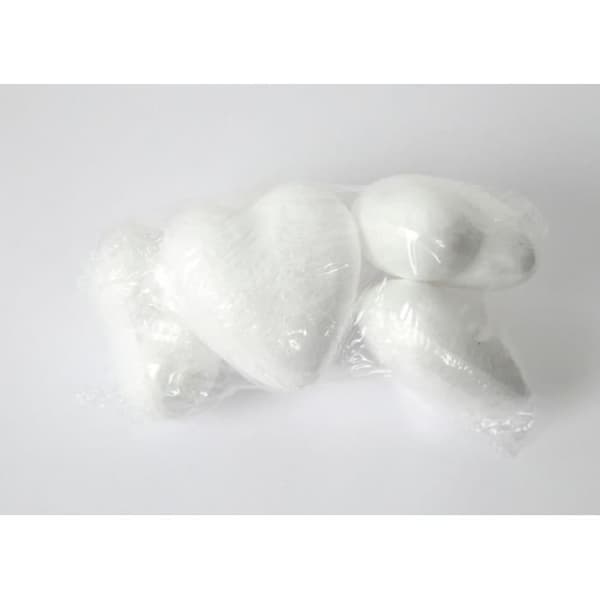Polystyrenehjärtan - Creativ Company - 6 cm - Paket om 5 - Vit - Inredning