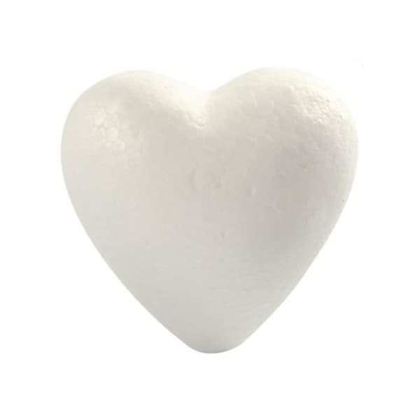 Polystyrenehjärtan - Creativ Company - 6 cm - Paket om 5 - Vit - Inredning