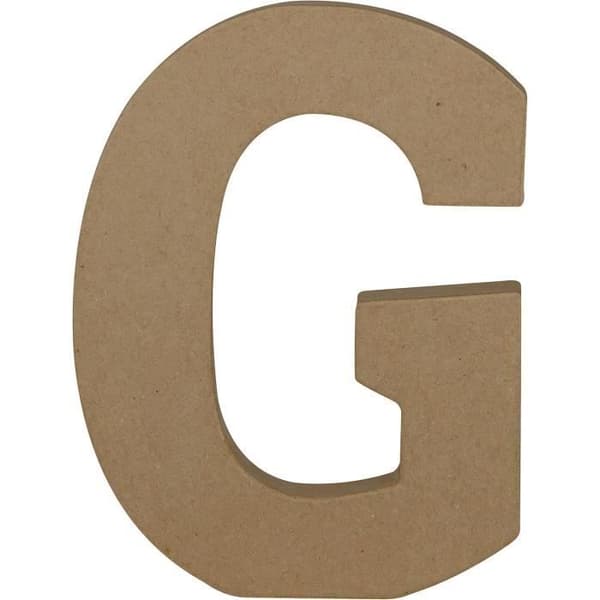 brun pappersmaché stöd 20 cm, Versal G