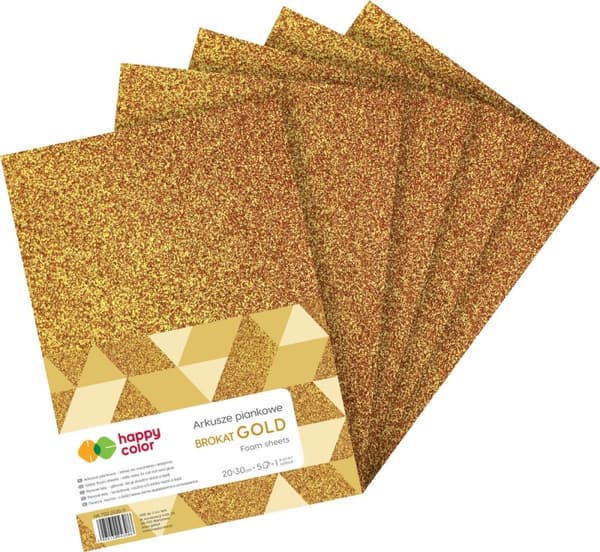 Happy Color Foam 20x30 cm 5 arkkia Kultainen glitter