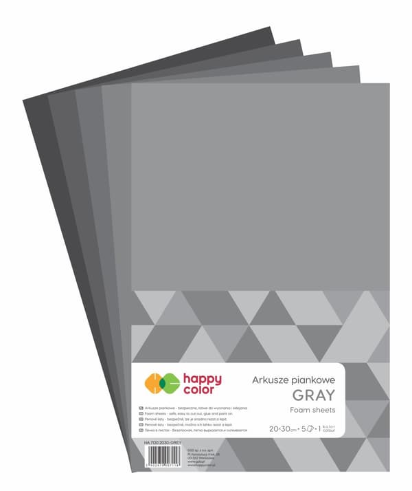 Happy Color Foam Grey 5 nuancer 20x30 cm 5 ark