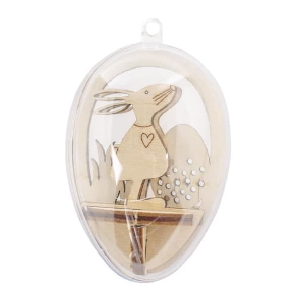 Påsk träinläggsbitar, FSC MixCred, natur, 20 stycken, 4x6cm Ägg, 1 kit