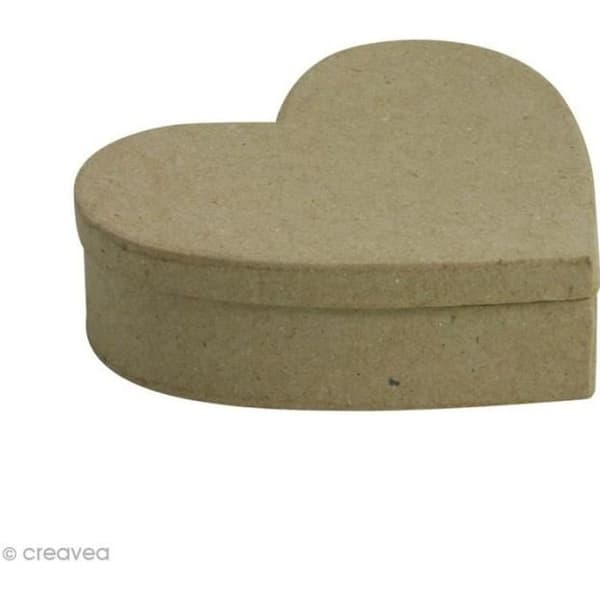 Dekorationsunderlag - DECOPATCH - Hjärlåda - 12,5 x 11,5 cm - Pappersmaché - Redo att dekorera