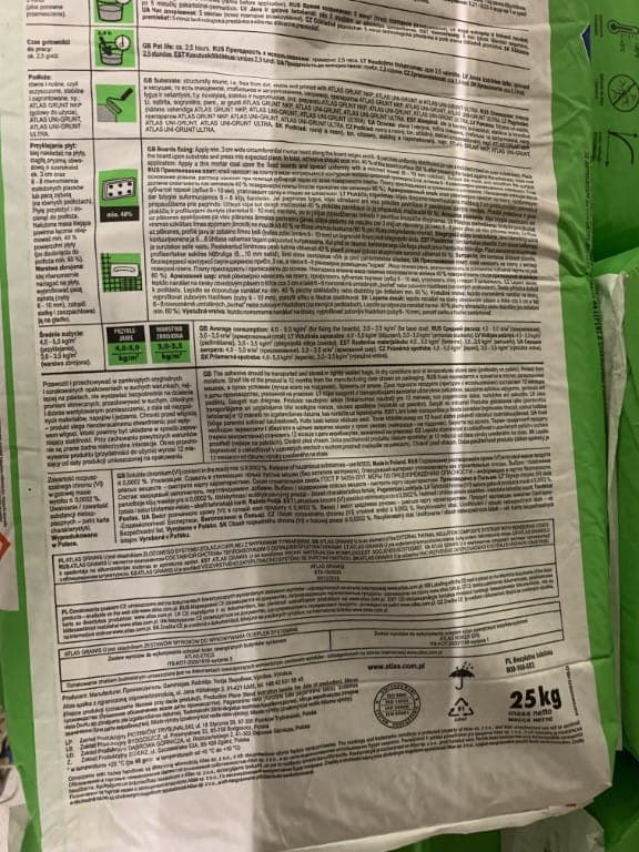 Liima polystyreenille ja verkkovalaukseen 25 kg