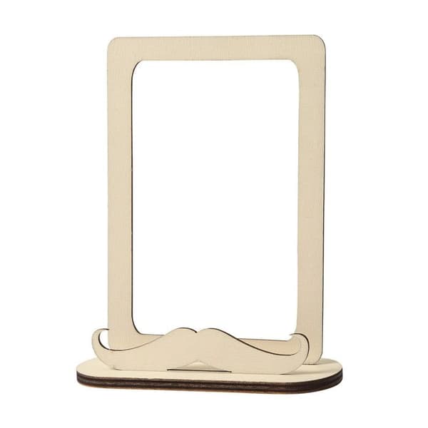 Ramat för träfotografiram med mustasch att montera och dekorera 15 x 12 cm 3 delar